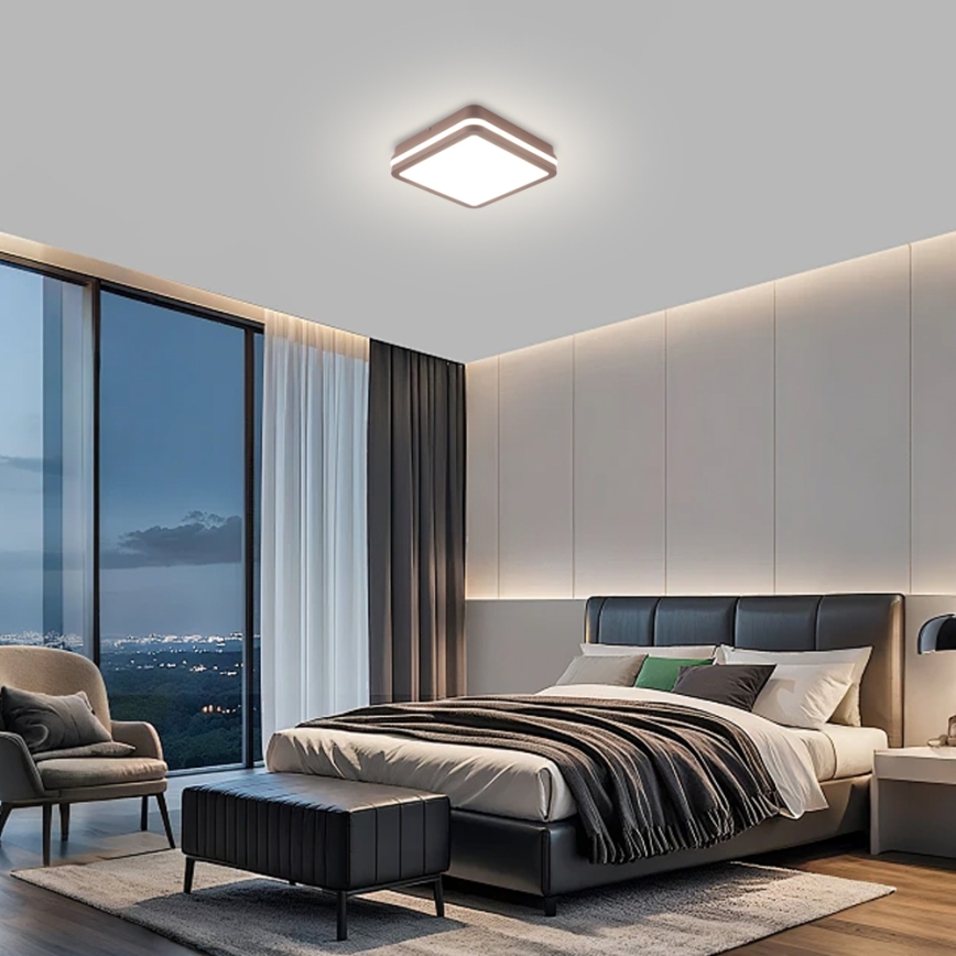 Brilagi - LED Venkovní stropní svítidlo BENE LED/18W/230V 21,5x21,5 cm hnědá IP54