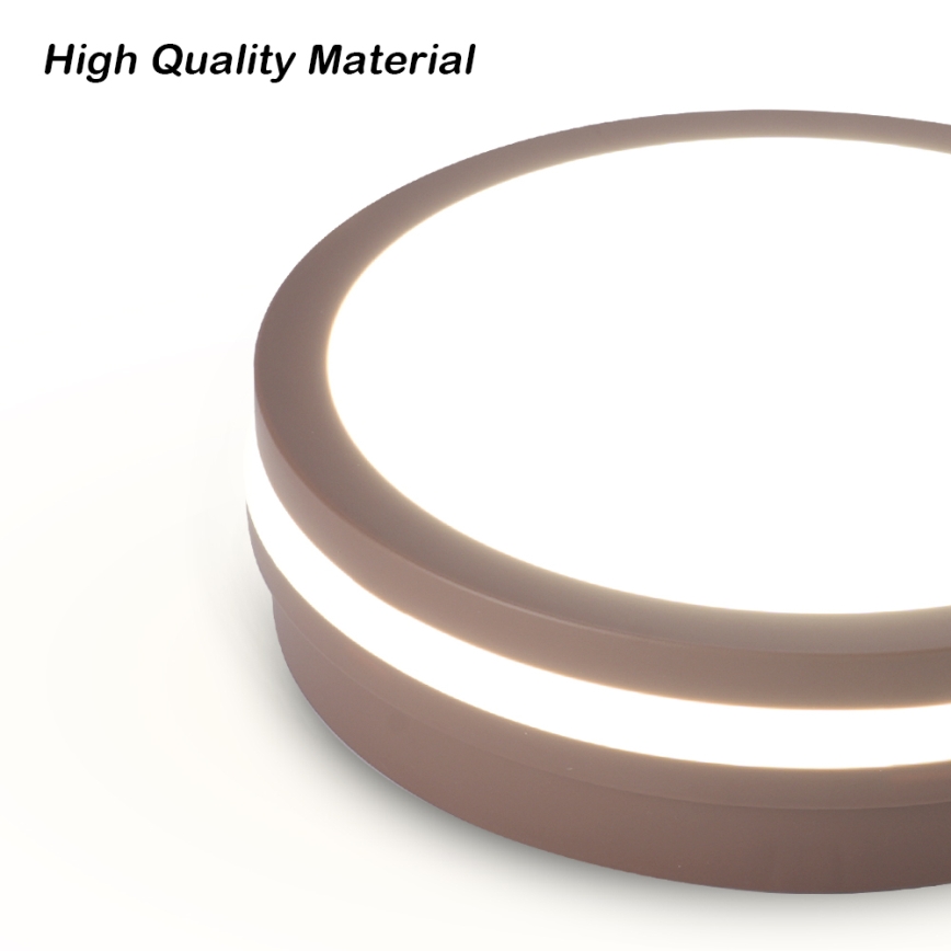 Brilagi - LED Venkovní stropní svítidlo BENE LED/18W/230V pr. 21,5 cm hnědá IP54