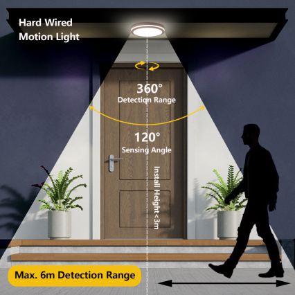 Brilagi - LED Venkovní stropní svítidlo BENE LED/18W/230V pr. 21,5 cm hnědá IP54