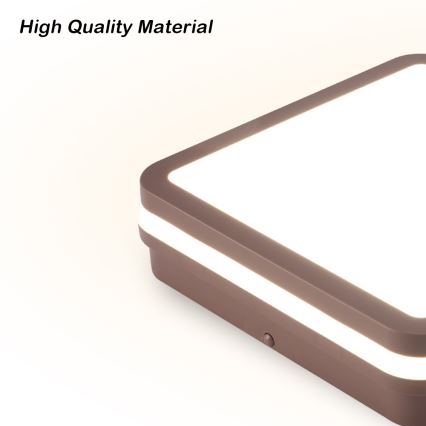 Brilagi - LED Venkovní stropní svítidlo BENE LED/24W/230V 26x26 cm hnědá IP54