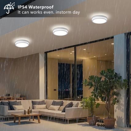 Brilagi - LED Venkovní stropní svítidlo BENE LED/24W/230V pr. 26 cm bílá IP54