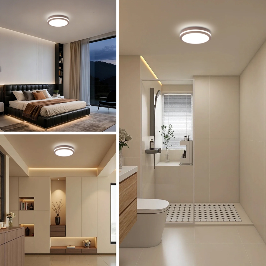 Brilagi - LED Venkovní stropní svítidlo BENE LED/24W/230V pr. 26 cm hnědá IP54