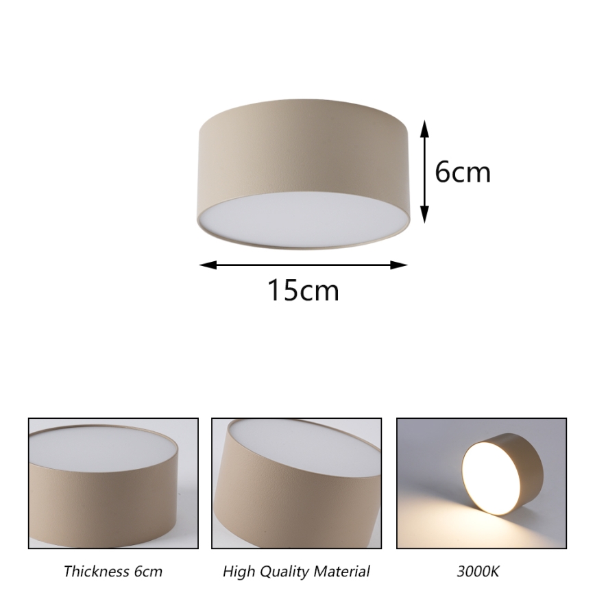 BRILAGI - LED Venkovní stropní svítidlo FORIS LED/20W/230V pr. 15 cm béžová IP44