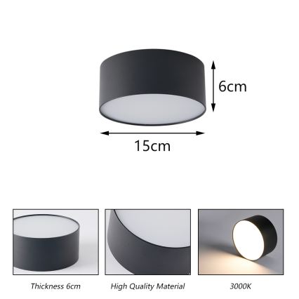 BRILAGI - LED Venkovní stropní svítidlo FORIS LED/20W/230V pr. 15 cm černá IP44