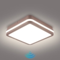 Brilagi - LED Venkovní stropní svítidlo se senzorem BENE LED/18W/230V 21,5x21,5 cm hnědá IP54