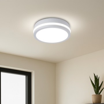 Brilagi - LED Venkovní stropní svítidlo se senzorem BENE LED/18W/230V pr. 21,5 cm bílá IP54
