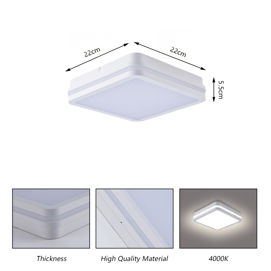 Brilagi - LED Venkovní svítidlo BENE LED/18W/230V 22x22 cm bílá IP54