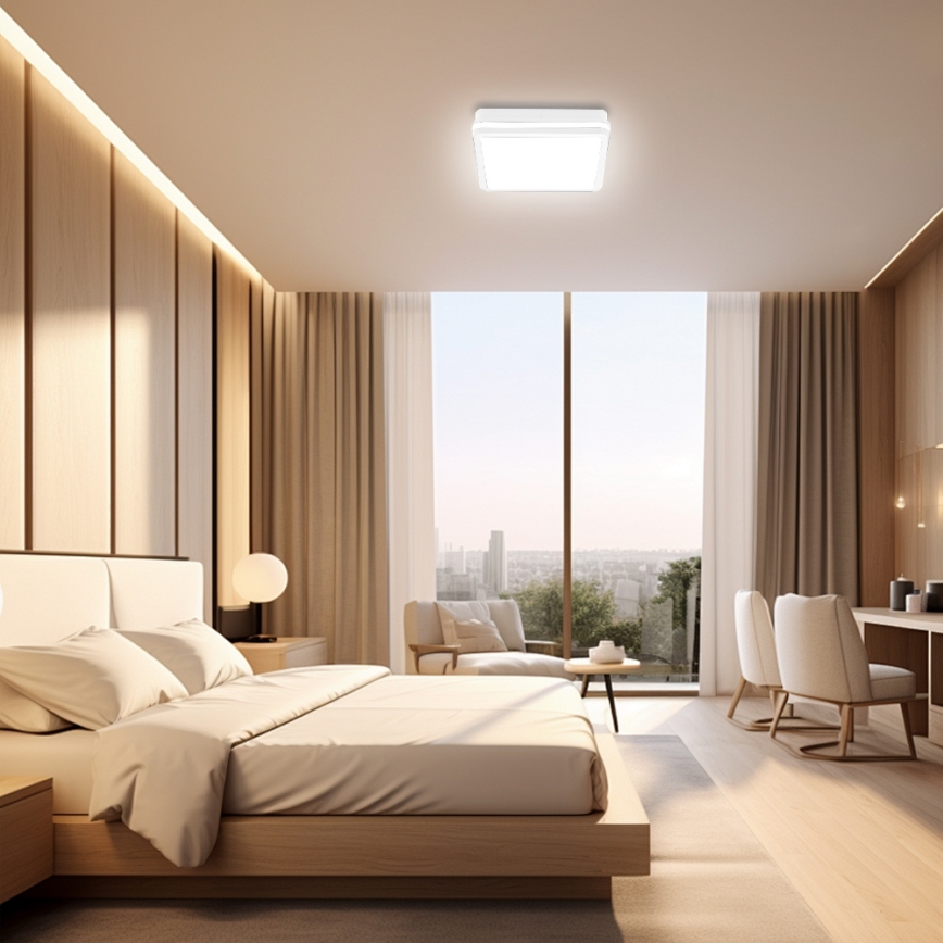 Brilagi - LED Venkovní svítidlo se senzorem BENE LED/18W/230V 22x22 cm bílá IP54