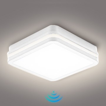Brilagi - LED Venkovní svítidlo se senzorem BENE LED/24W/230V 26x26 cm bílá IP54