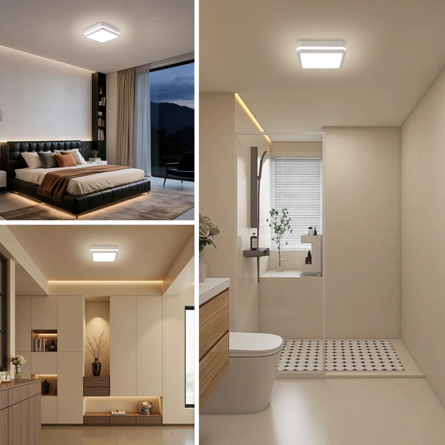 Brilagi - LED Venkovní svítidlo se senzorem BENE LED/24W/230V 26x26 cm bílá IP54