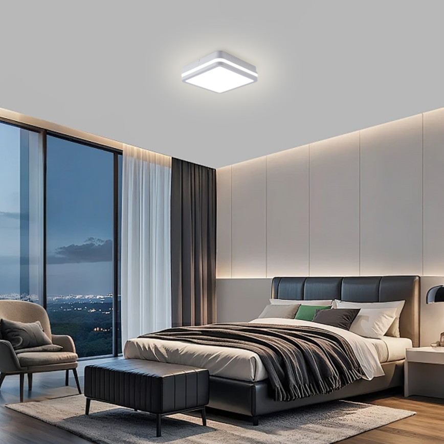 Brilagi - LED Venkovní svítidlo se senzorem BENE LED/24W/230V 26x26 cm bílá IP54