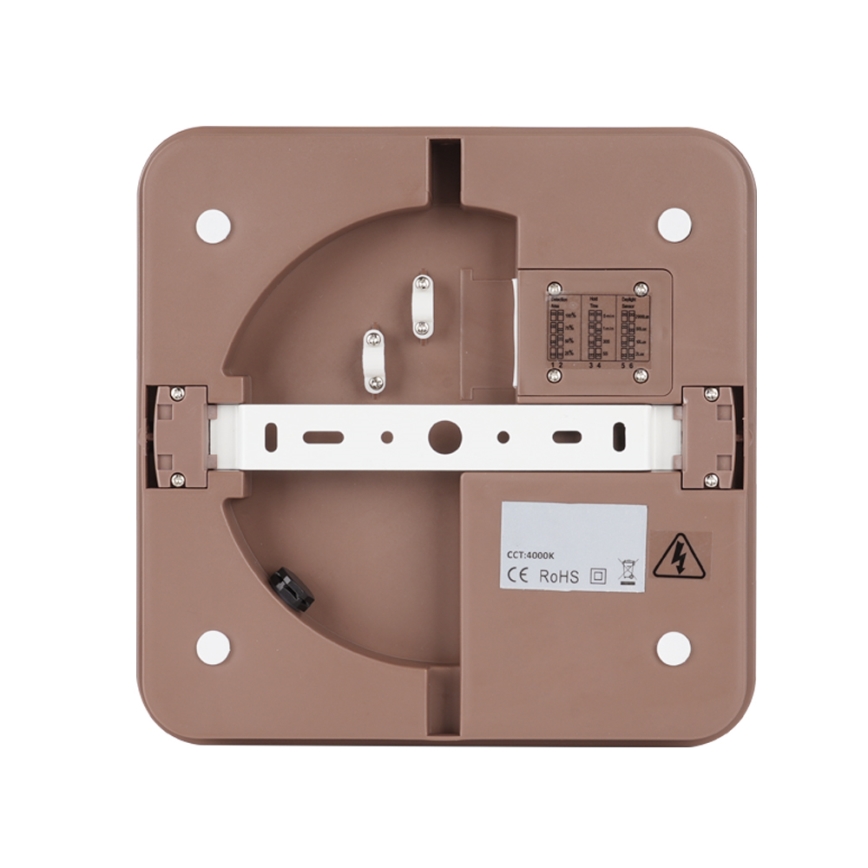 Brilagi - LED Venkovní stropní svítidlo se senzorem BENE LED/24W/230V 26x26 cm hnědá IP54