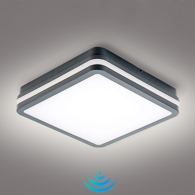 Brilagi - LED Venkovní svítidlo se senzorem pohybu BENE LED/24W/230V 26x26 cm antracit IP54