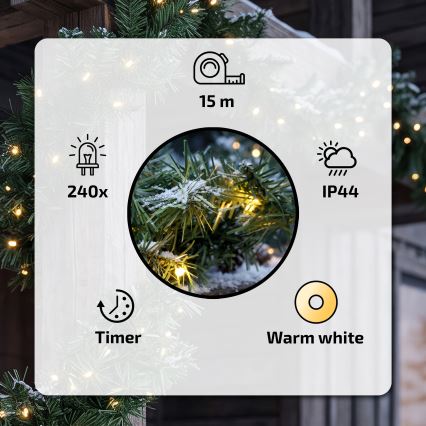 BRILAGI - LED Venkovní vánoční dekorace GIRLANDA 240xLED/230V 1500 cm IP44