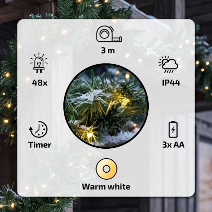 BRILAGI - LED Venkovní vánoční dekorace GIRLANDA LED/3xAA 300 cm IP44
