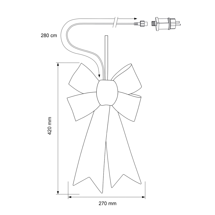 BRILAGI - LED Venkovní vánoční dekorace LED/3,3W/230V IP44 mašle stříbrná