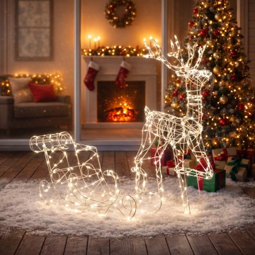 BRILAGI - LED Venkovní vánoční dekorace LED/3,6W/8 funkcí 100 cm IP44 sob se sáněmi teplá bílá