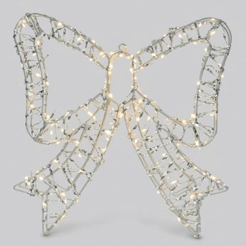 BRILAGI - LED Venkovní vánoční dekorace LED/3,6W/8 funkcí 41 cm IP44 teplá bílá mašle/stříbrná
