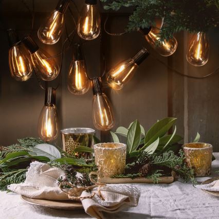 Brilagi - LED Venkovní vánoční girlanda 10xLED/3xAA 3,2m IP44 teplá bílá