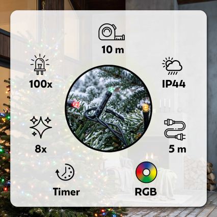 BRILAGI - LED Venkovní vánoční řetěz 100xLED/8 funkcí 13 m IP44 multicolor