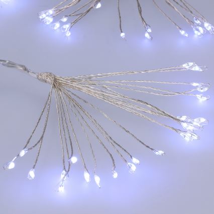 Brilagi - LED Venkovní vánoční řetěz 150xLED 5m IP44 studená bílá ohňostroj