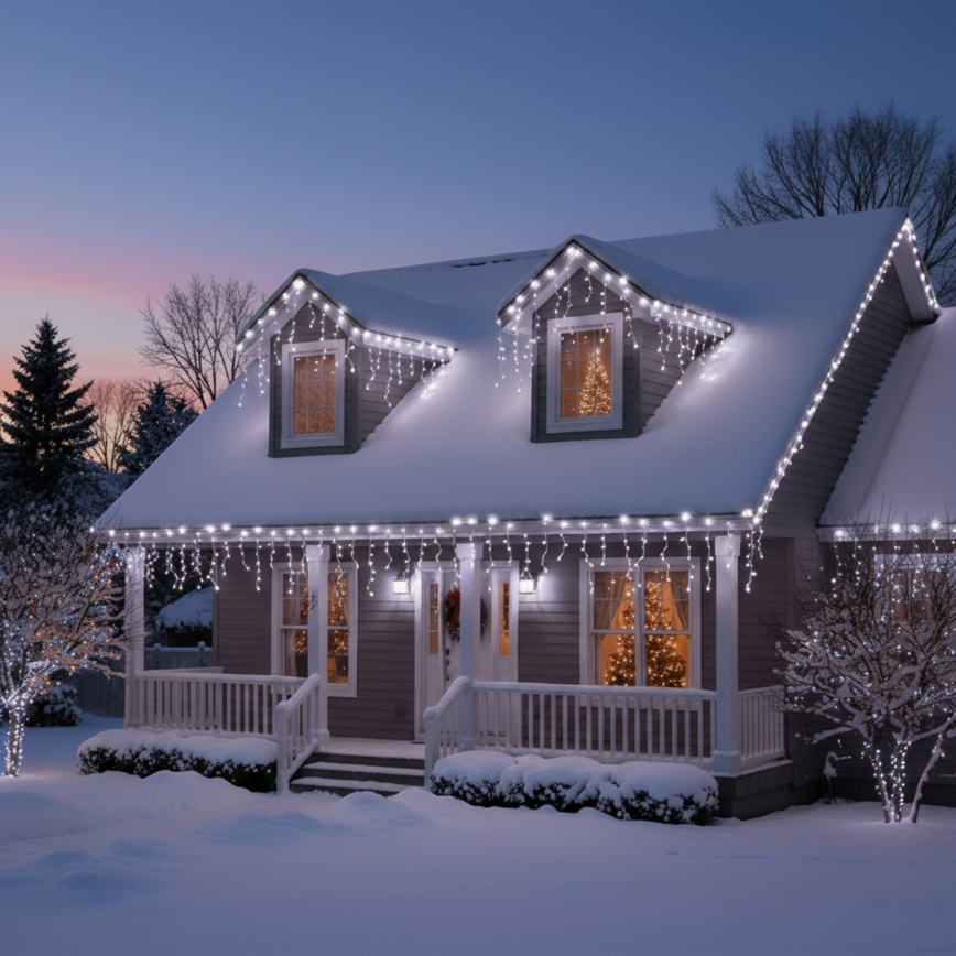 Brilagi - LED Venkovní vánoční řetěz 200xLED/8 funkcí 13m IP44 studená bílá rampouchy