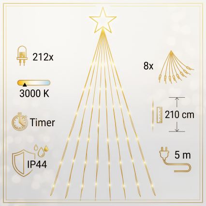 BRILAGI - LED Venkovní vánoční řetěz na stromek LED/1,6W/230V IP44
