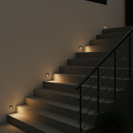 Brilagi - LED Venkovní vestavné svítidlo STAIRDOT LED/2W/230V černá IP65 hranatý