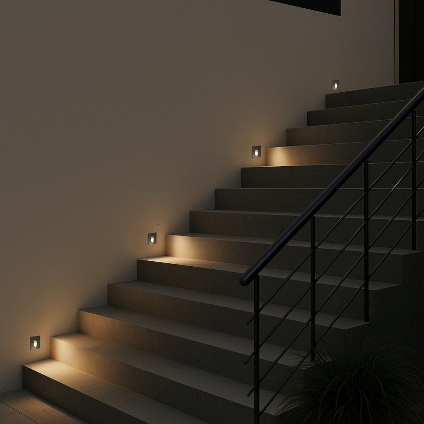 Brilagi - LED Venkovní vestavné svítidlo STAIRDOT LED/2W/230V černá IP65 hranatý
