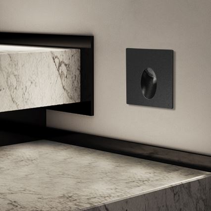 Brilagi - LED Venkovní vestavné svítidlo STAIRDOT LED/2W/230V černá IP65 hranatý