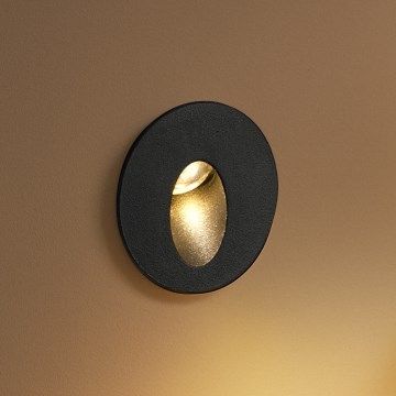 Brilagi - LED Venkovní vestavné svítidlo STAIRDOT LED/2W/230V černá IP65 kulatý