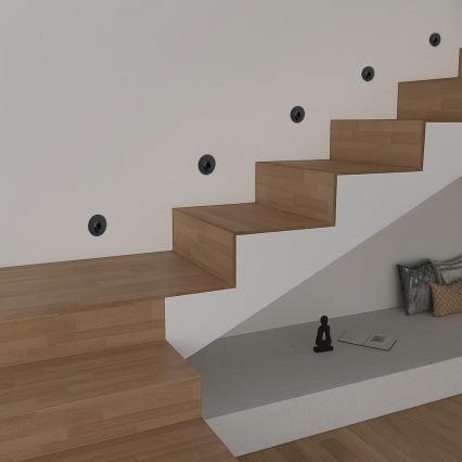 Brilagi - LED Venkovní vestavné svítidlo STAIRDOT LED/2W/230V černá IP65 kulatý