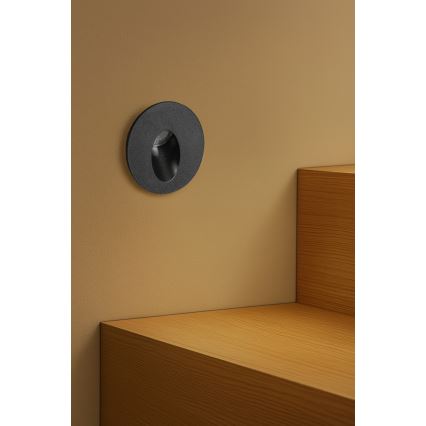 Brilagi - LED Venkovní vestavné svítidlo STAIRDOT LED/2W/230V černá IP65 kulatý