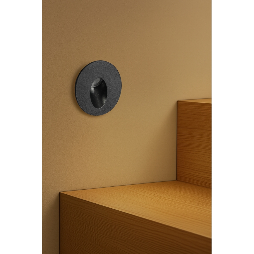 Brilagi - LED Venkovní vestavné svítidlo STAIRDOT LED/2W/230V černá IP65 kulatý