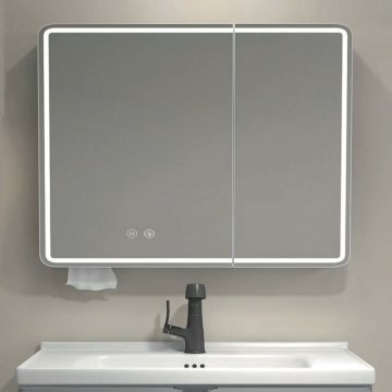 BRILAGI - LED Zrcadlová koupelnová skříňka s podsvícením NOTO DOUBLE 78x70 cm