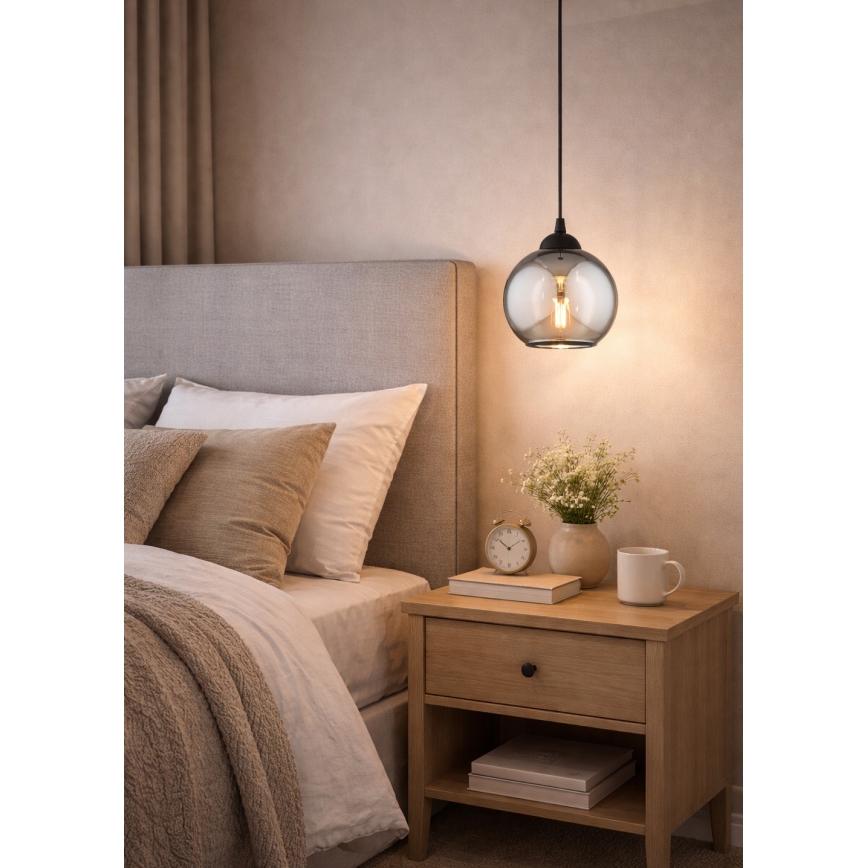 Brilagi - Lustr na lanku 1xE27/60W/230V černá/kouřová šedá