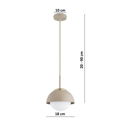 Brilagi - Lustr na lanku 1xE27/60W/230V pr. 18 cm béžová/zlatá