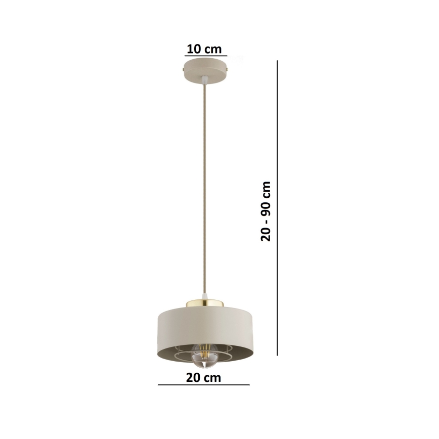 Brilagi - Lustr na lanku 1xE27/60W/230V pr. 20 cm béžová/zlatá