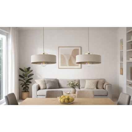 Brilagi - Lustr na lanku 1xE27/60W/230V pr. 30 cm béžová/zlatá
