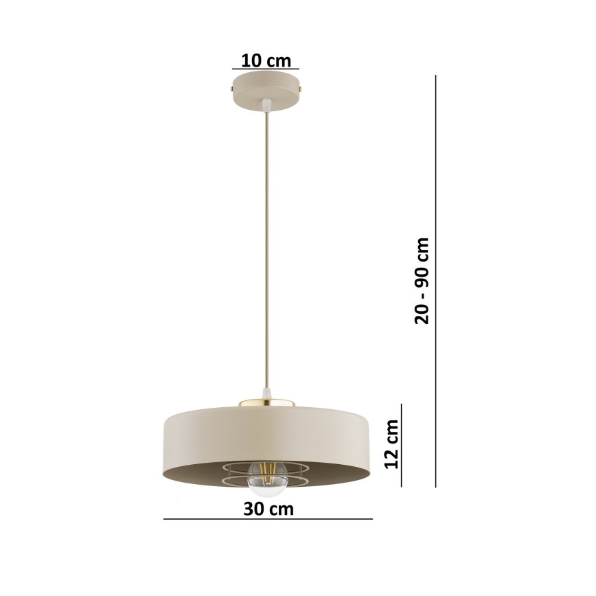 Brilagi - Lustr na lanku 1xE27/60W/230V pr. 30 cm béžová/zlatá