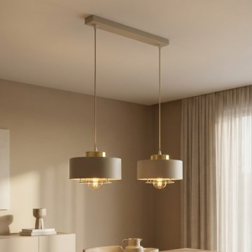 Brilagi - Lustr na lanku 2xE27/60W/230V béžová/zlatá