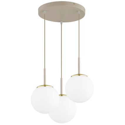 Brilagi - Lustr na lanku 3xE27/60W/230V béžová/zlatá
