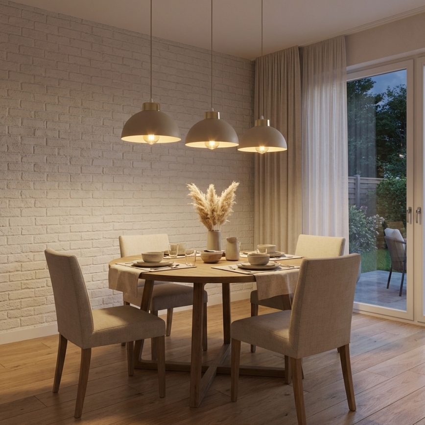 Brilagi - Lustr na lanku 3xE27/60W/230V béžová/zlatá