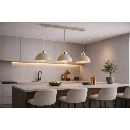 Brilagi - Lustr na lanku 3xE27/60W/230V béžová/zlatá