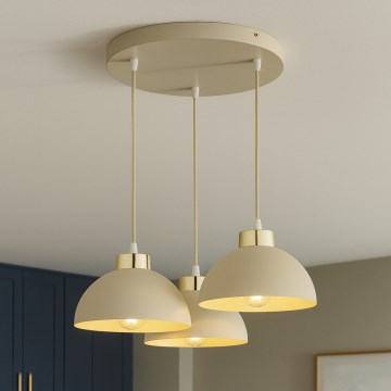 Brilagi - Lustr na lanku 3xE27/60W/230V béžová/zlatá
