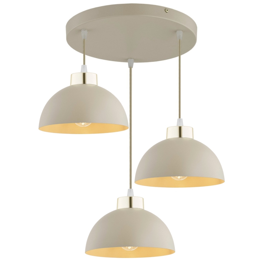 Brilagi - Lustr na lanku 3xE27/60W/230V béžová/zlatá