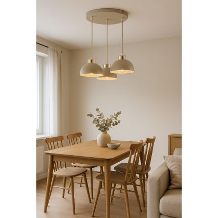 Brilagi - Lustr na lanku 3xE27/60W/230V béžová/zlatá