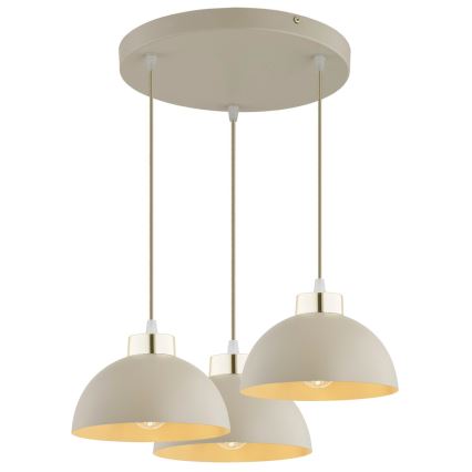 Brilagi - Lustr na lanku 3xE27/60W/230V béžová/zlatá