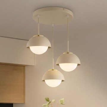Brilagi - Lustr na lanku 3xE27/60W/230V béžová/zlatá