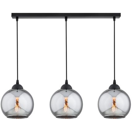 Brilagi - Lustr na lanku 3xE27/60W/230V černá/kouřová šedá